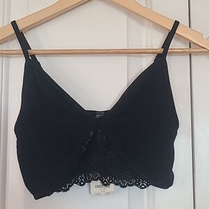 By Anthropologie Modal Lace Bralette Pullover styling Black Size S/M